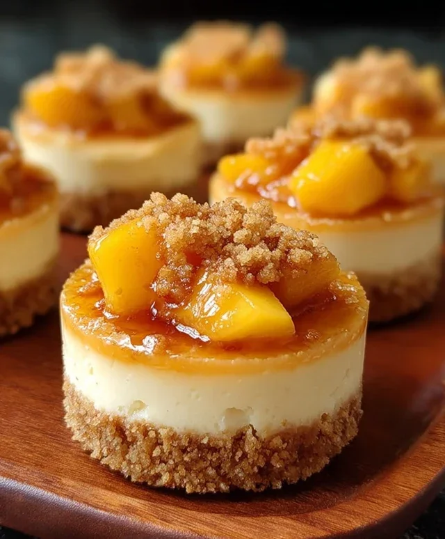 Peach Cobbler Mini Cheesecakes