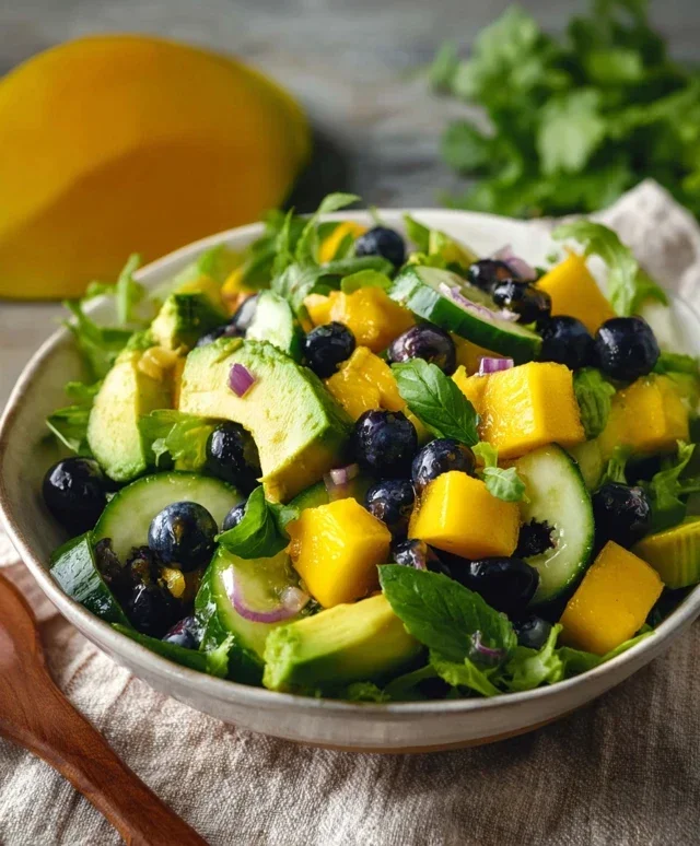 Mango Cucumber Salad with Blueberry and Avocado