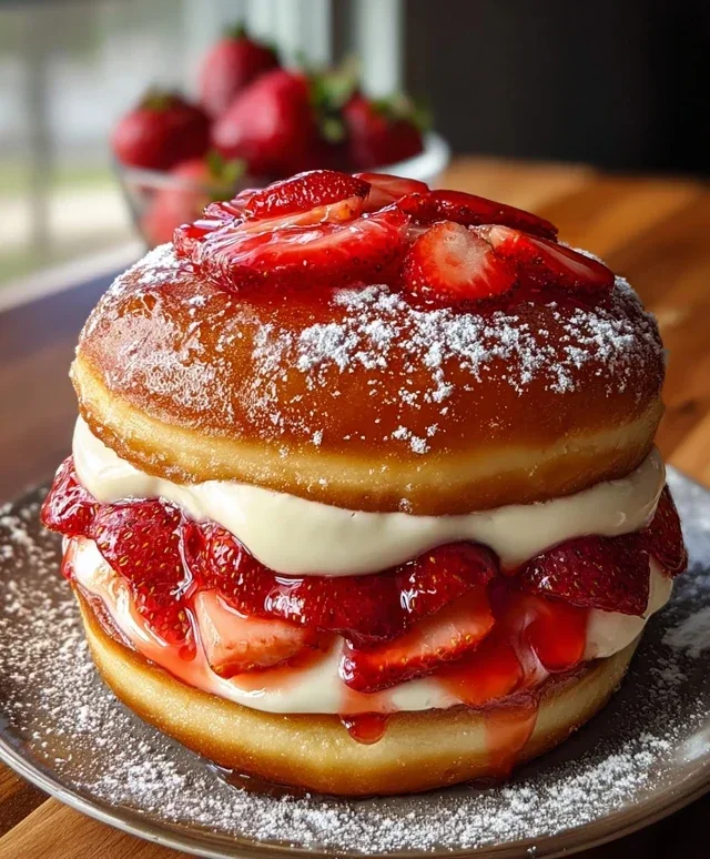 Strawberry Cheesecake Doughnut Burger
