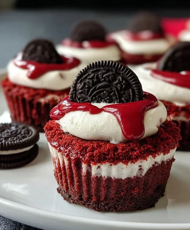 Mini Red Velvet Oreo Cheesecakes