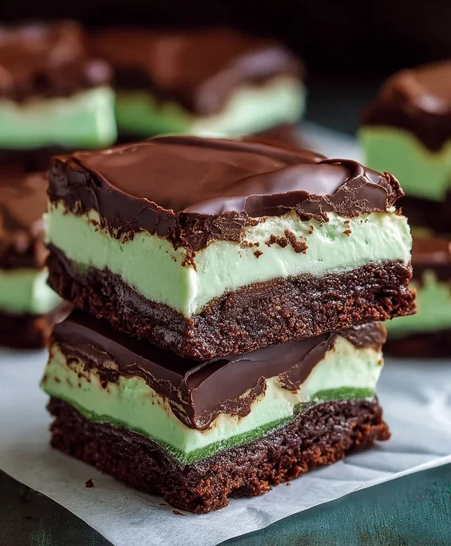 Triple-layer chocolate mint squares