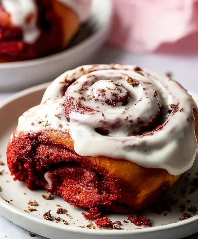 Red Velvet Cinnamon Rolls with Cream Cheese Icing
