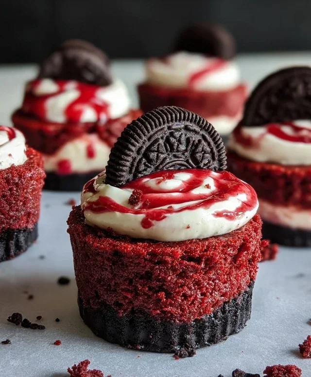 Mini Red Velvet Oreo Cheesecakes