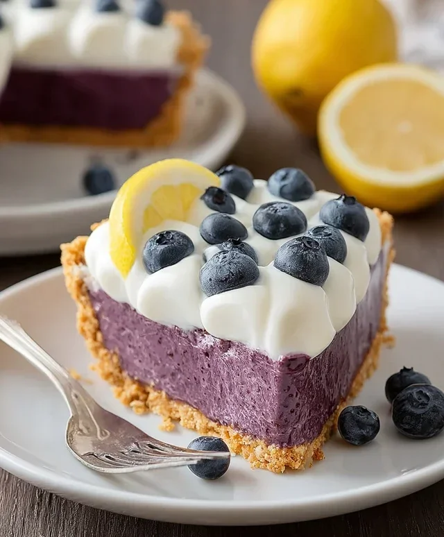 No Bake Lemon Blueberry Pie