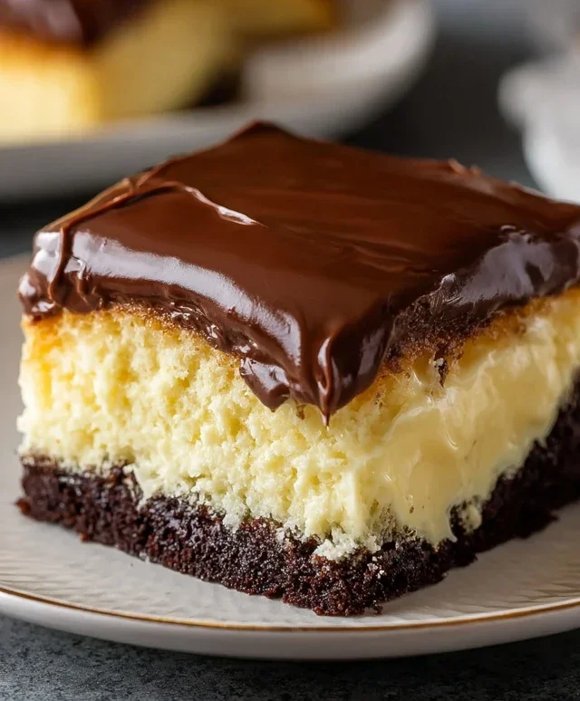 Boston Cream Poke Cake