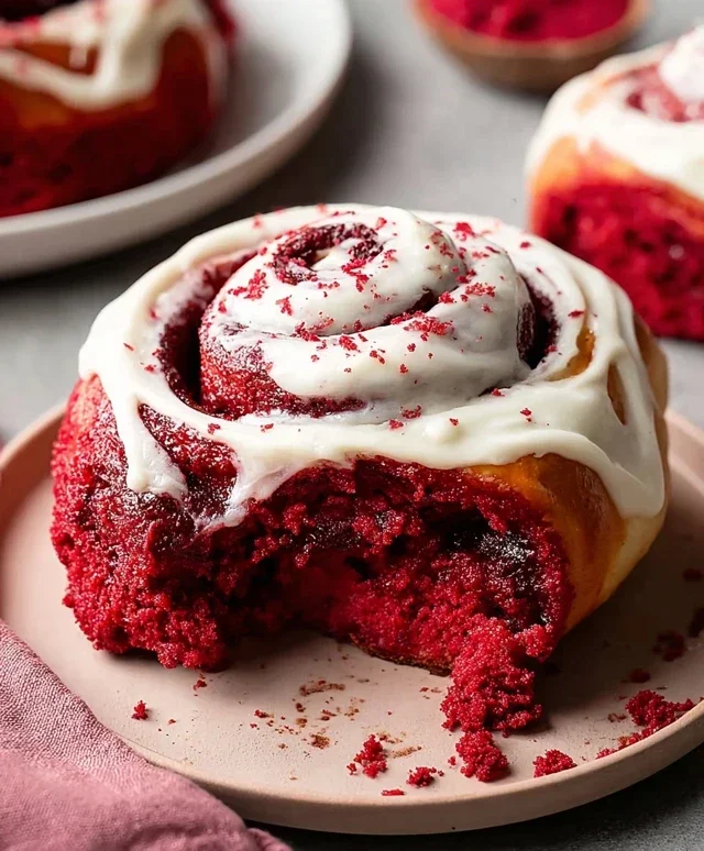 Red Velvet Cinnamon Rolls with Cream Cheese Icing