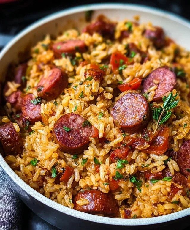 One Pot Smoked Sausage And Rice