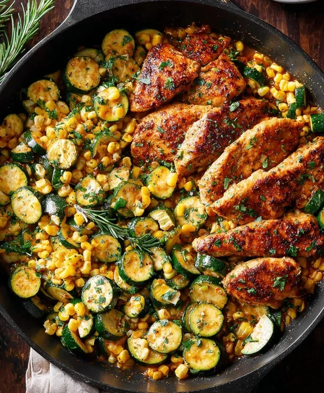Garlic Butter Chicken with Zucchini and Corn - One-Pan, 30-Minute Meal