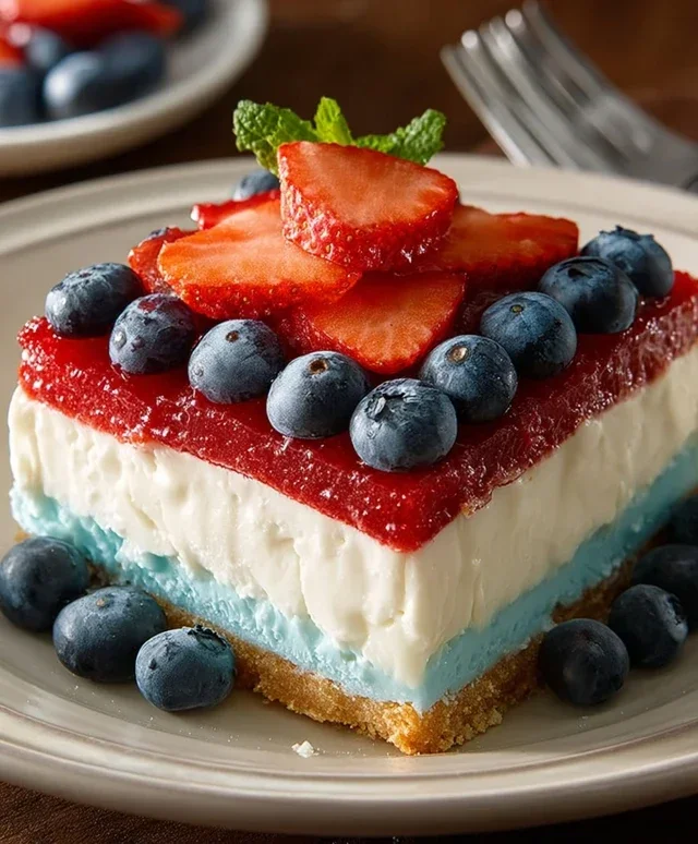 No Bake Patriotic Cheesecake