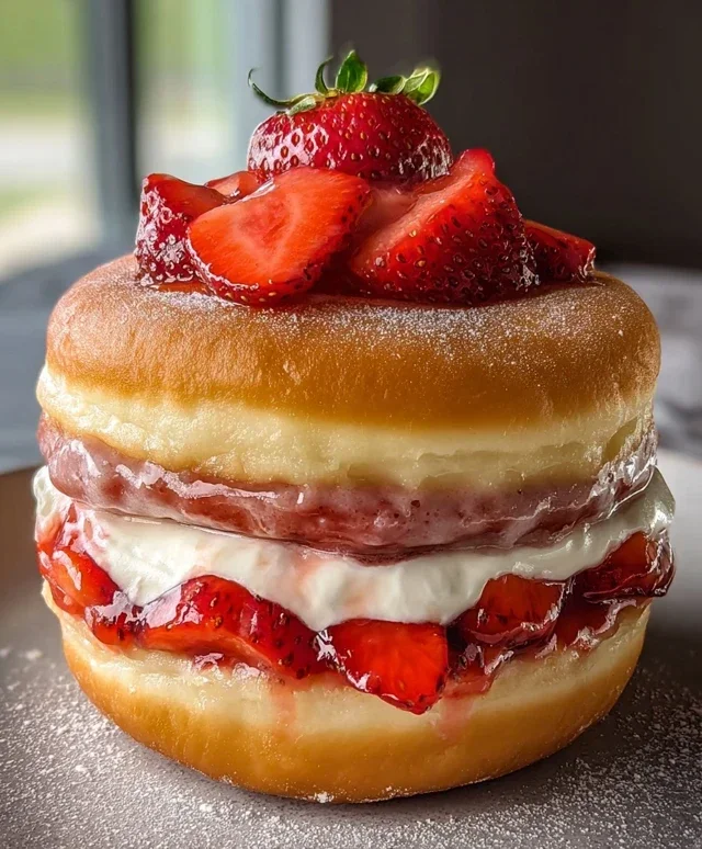 Strawberry Cheesecake Doughnut Burger