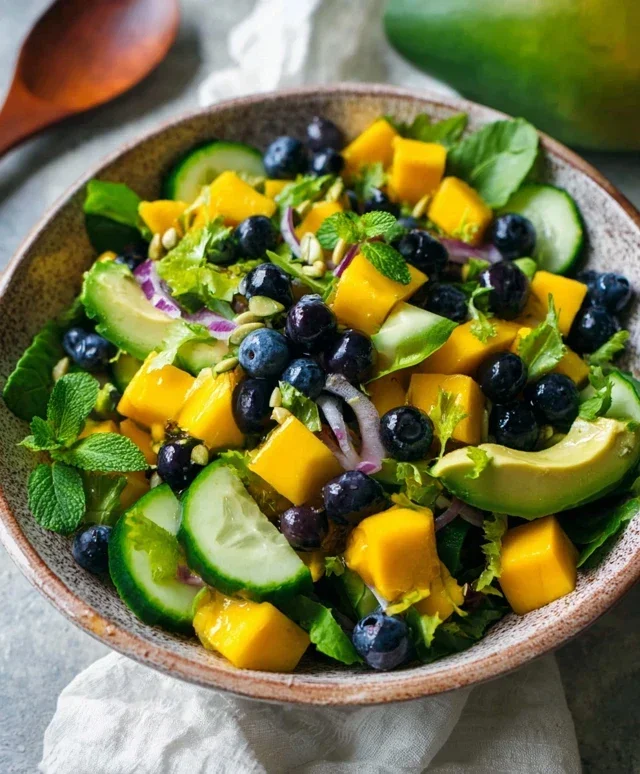 Mango Cucumber Salad with Blueberry and Avocado