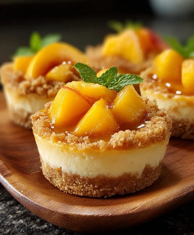 Peach Cobbler Mini Cheesecakes