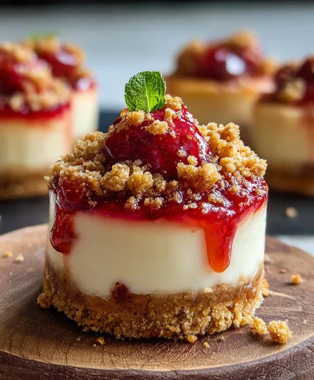 Mini Strawberry Crunch Stuffed Cheesecake