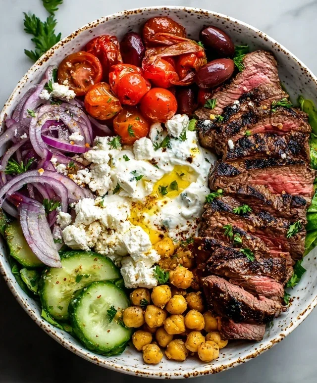 Mediterranean Steak Bowl Recipe