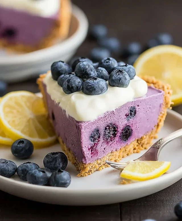 No Bake Lemon Blueberry Pie