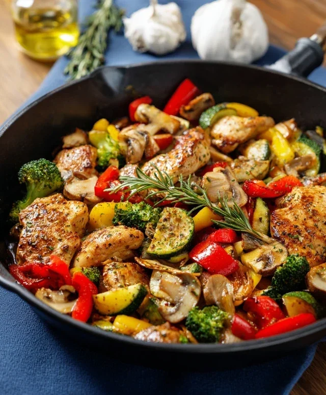 Healthy Chicken and Vegetables Skillet