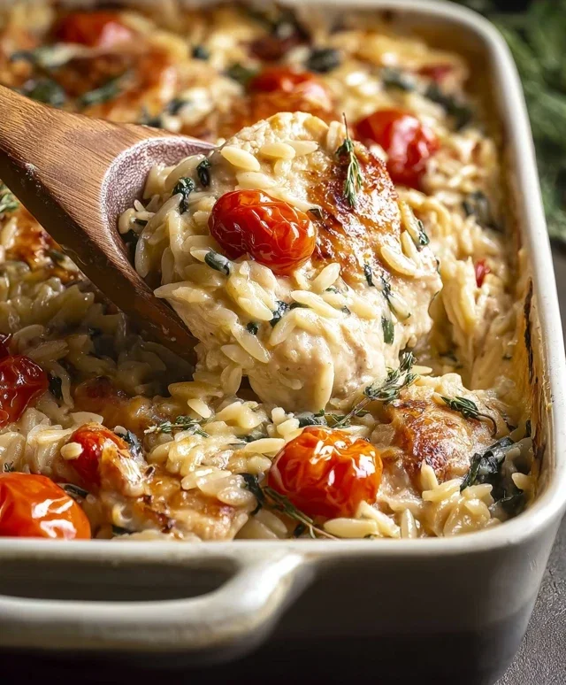 Orzo Tuscan Chicken Bake