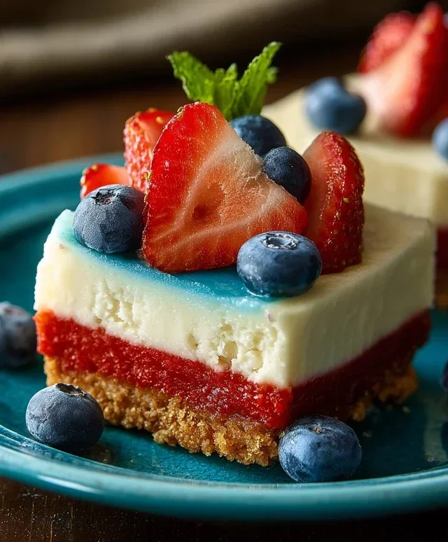 No Bake Patriotic Cheesecake