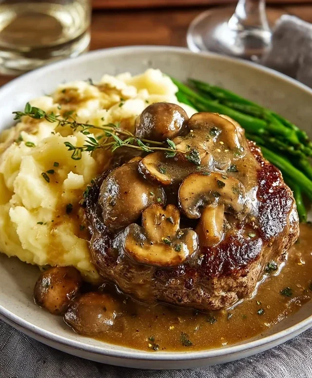 Bobby Flay’s Salisbury Steak Recipe with Mushroom Gravy