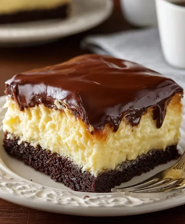 Boston Cream Poke Cake