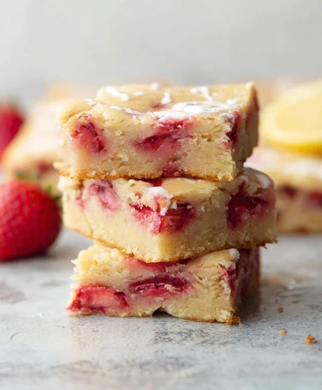 Strawberry Lemon Blondies