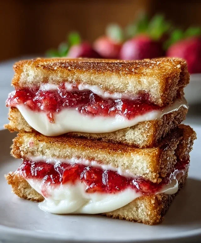 Fried Strawberry Cheesecake Sandwiches