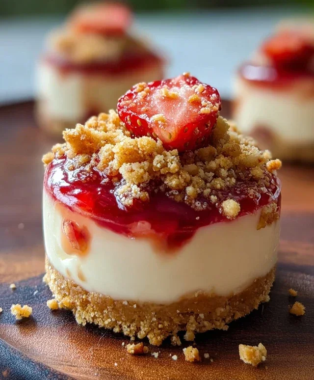 Mini Strawberry Crunch Stuffed Cheesecake