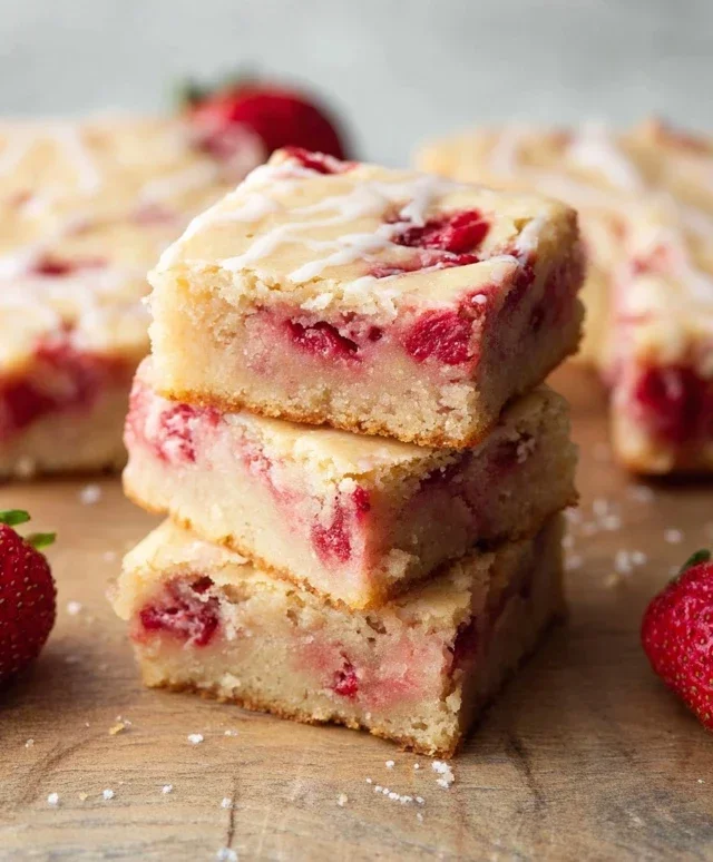 Strawberry Lemon Blondies