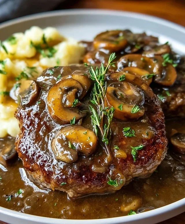 Bobby Flay’s Salisbury Steak Recipe with Mushroom Gravy