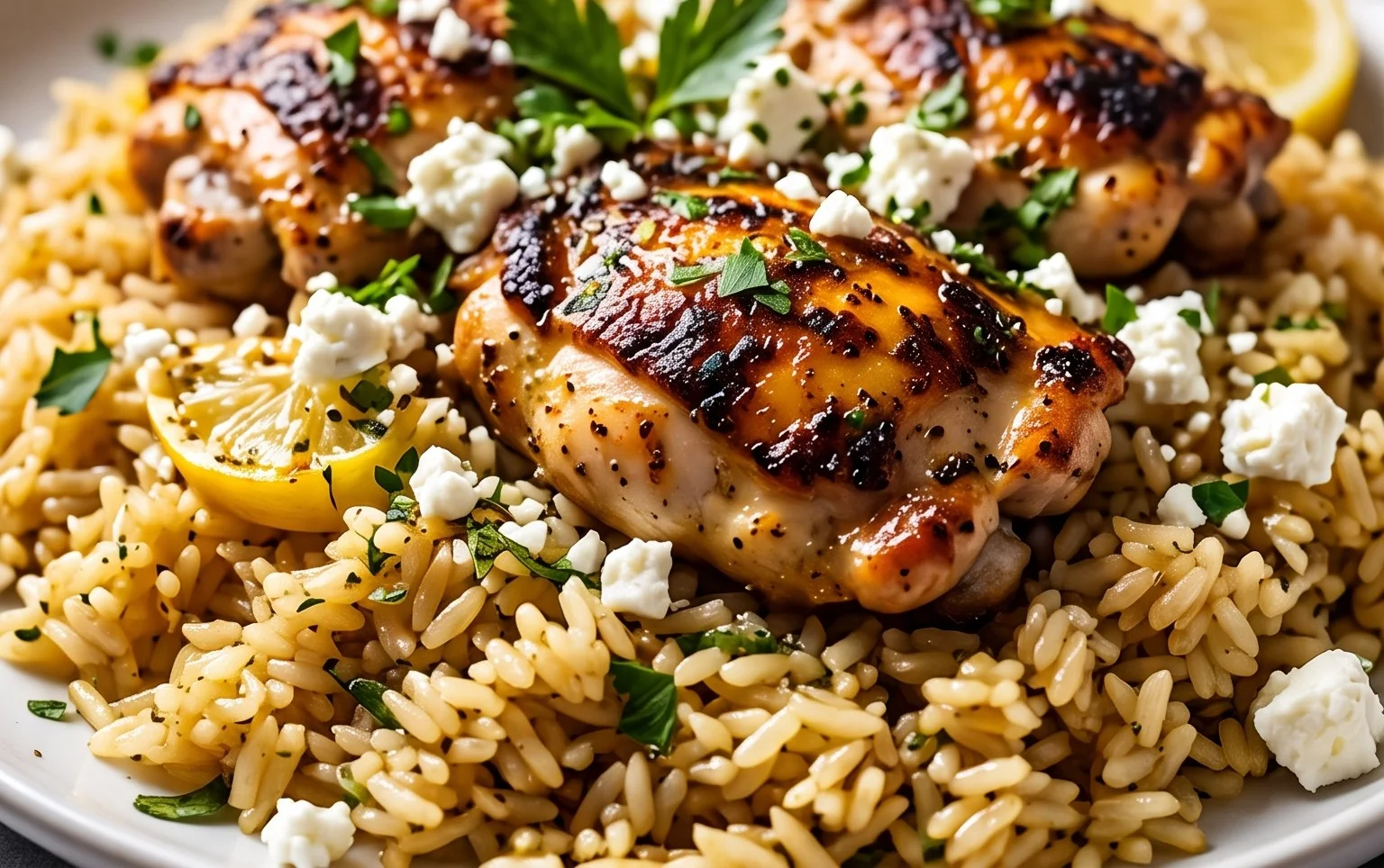 Greek Chicken and Lemon Rice (30 Minutes, One-Pot)