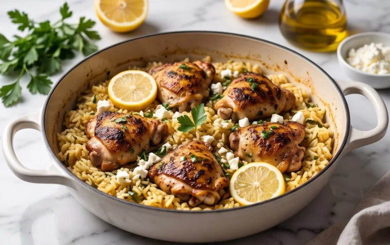 Greek Chicken and Lemon Rice (30 Minutes, One-Pot)