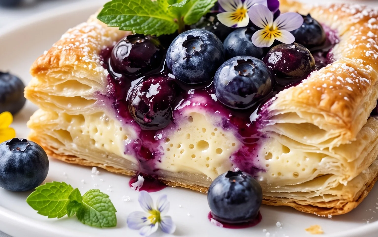 Blueberry Cream Cheese Puff Pastry