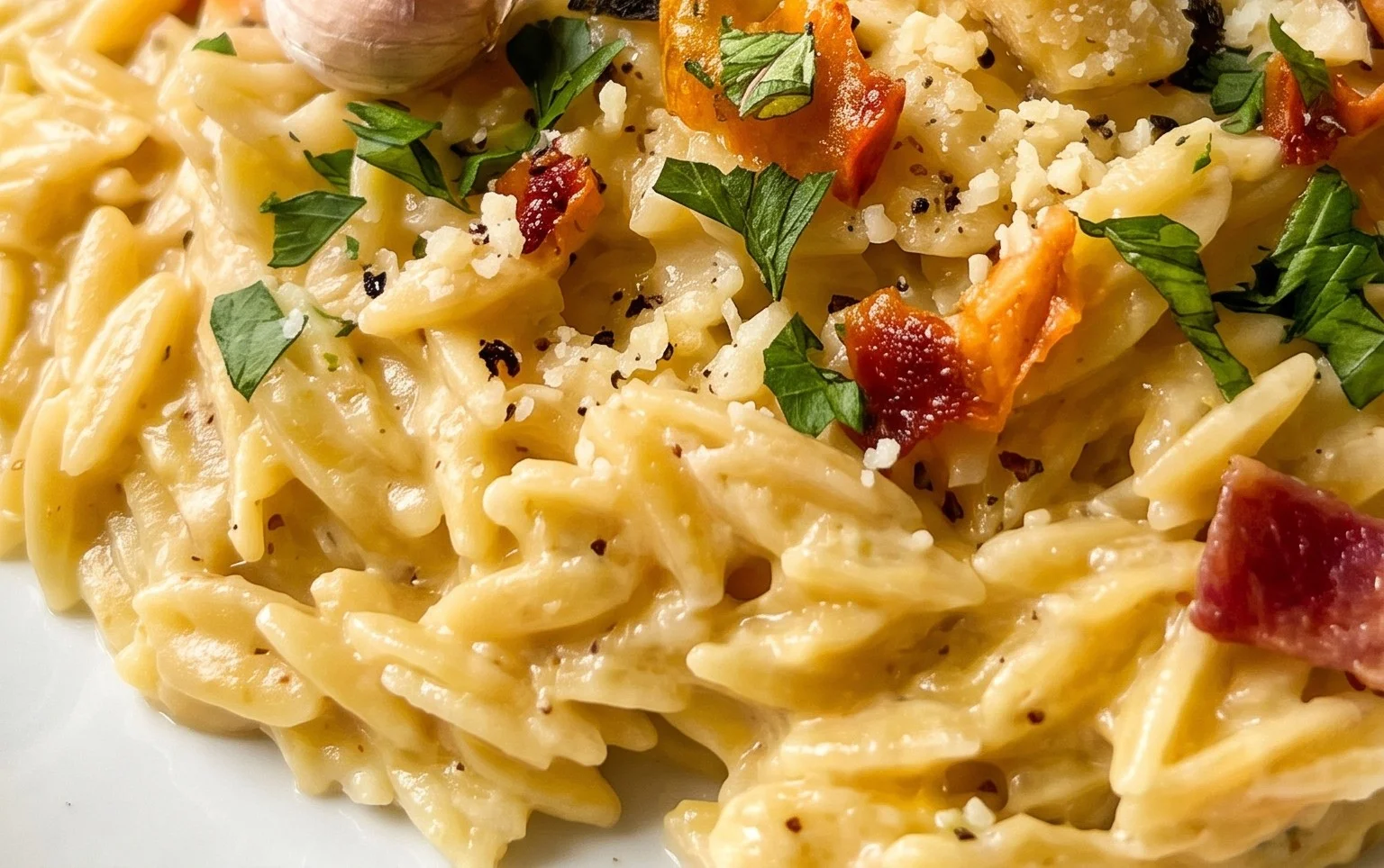 Creamy Garlic Parmesan Orzo