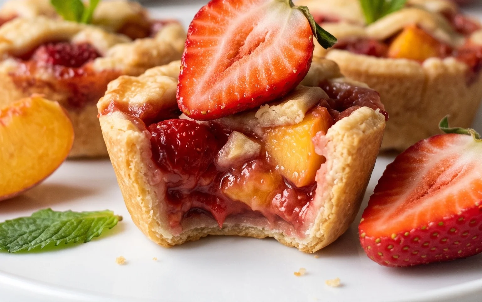 Strawberry Peach Pie Bites