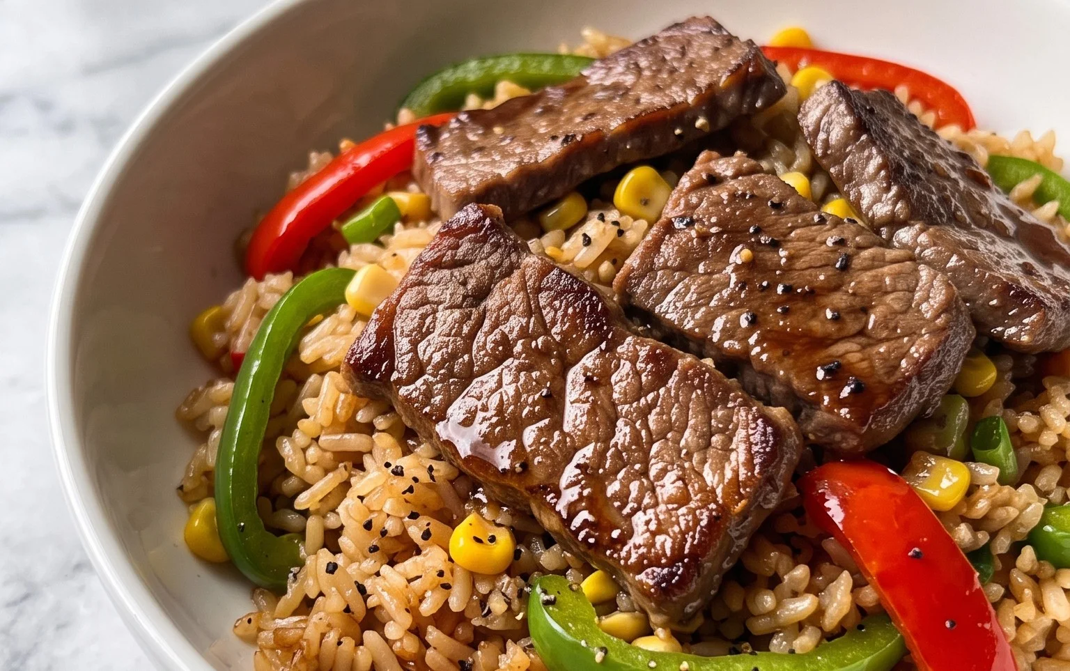 Beef Pepper Rice Bowl is a delicious meal option.