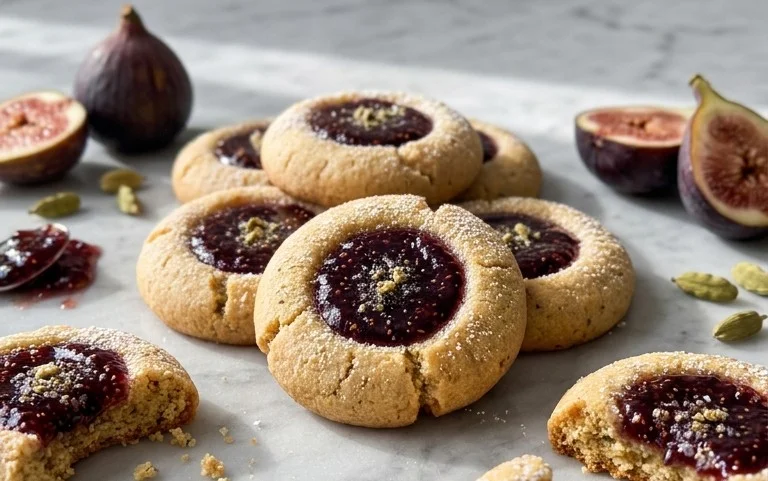 Cardamom Fig Thumbprint Cookies