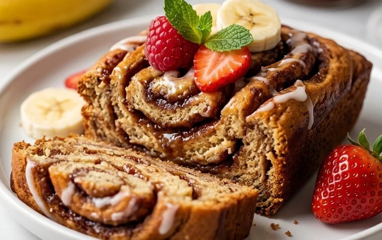 Cinnamon Roll Banana Bread