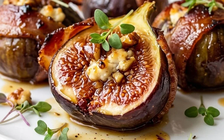 Beef Bacon Wrapped Stuffed Figs