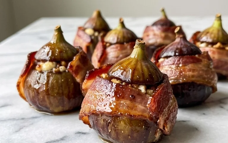 Beef Bacon Wrapped Stuffed Figs