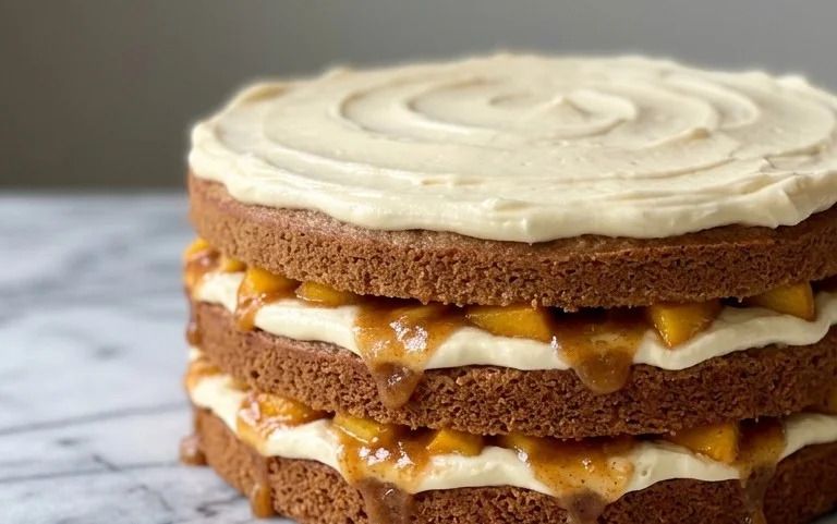 Brown Sugar Layer Cake with Peach Filling