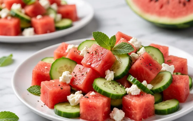 Watermelon Salad with Cucumber and Feta