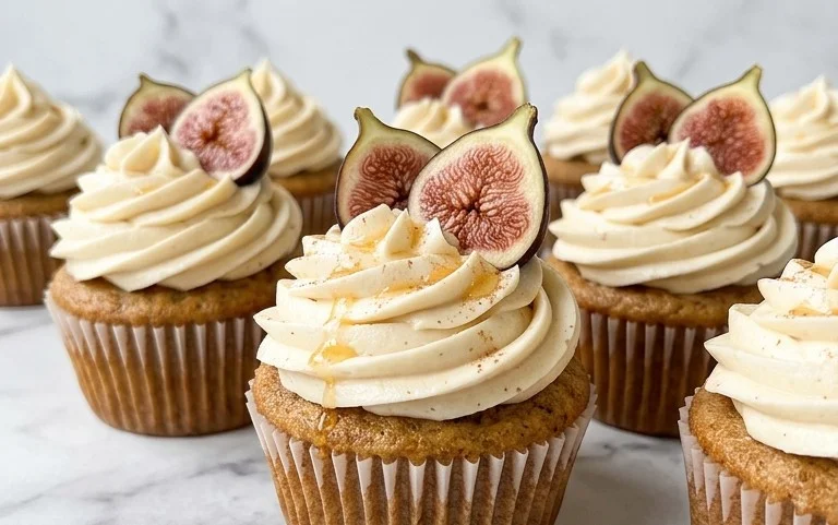Fig Cupcakes with Honey Cream Cheese Frosting