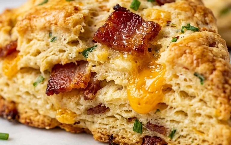 Beef Bacon Cheddar and Chive Scones