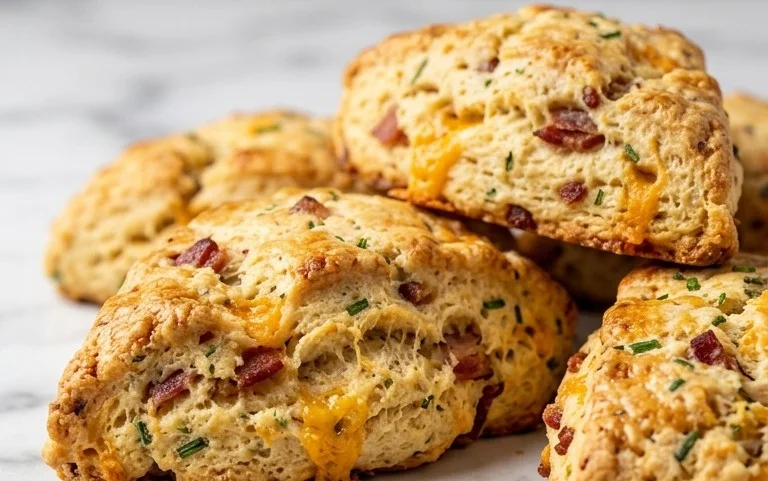 Beef Bacon Cheddar and Chive Scones